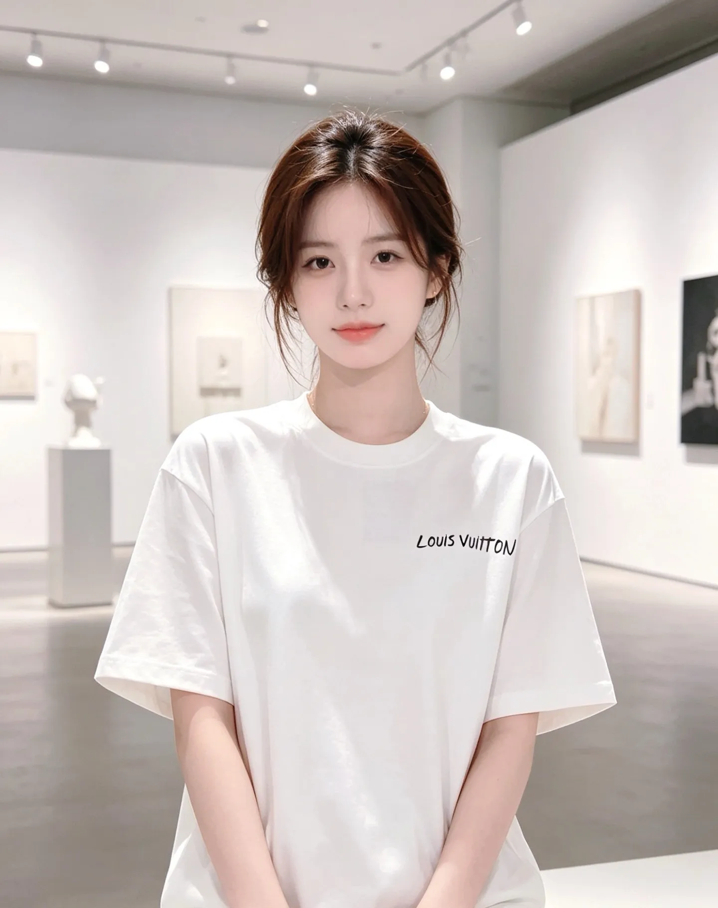 Louis Vuitton/Louis Vuitton short sleeves with slogan printed letters on the chest